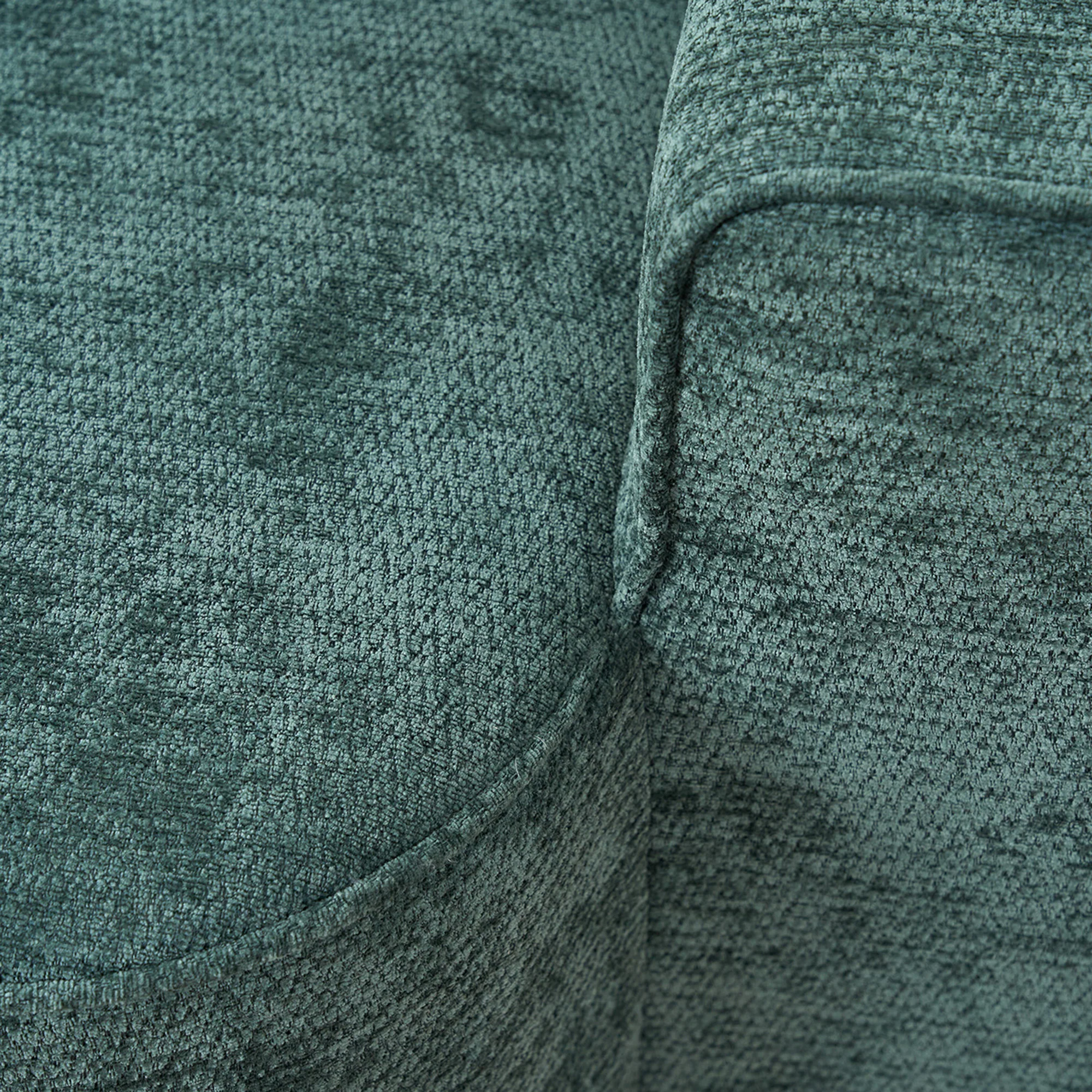Comfortable Chaise Longue Sofa with Cushions and Side Pockets, Green - Image 9