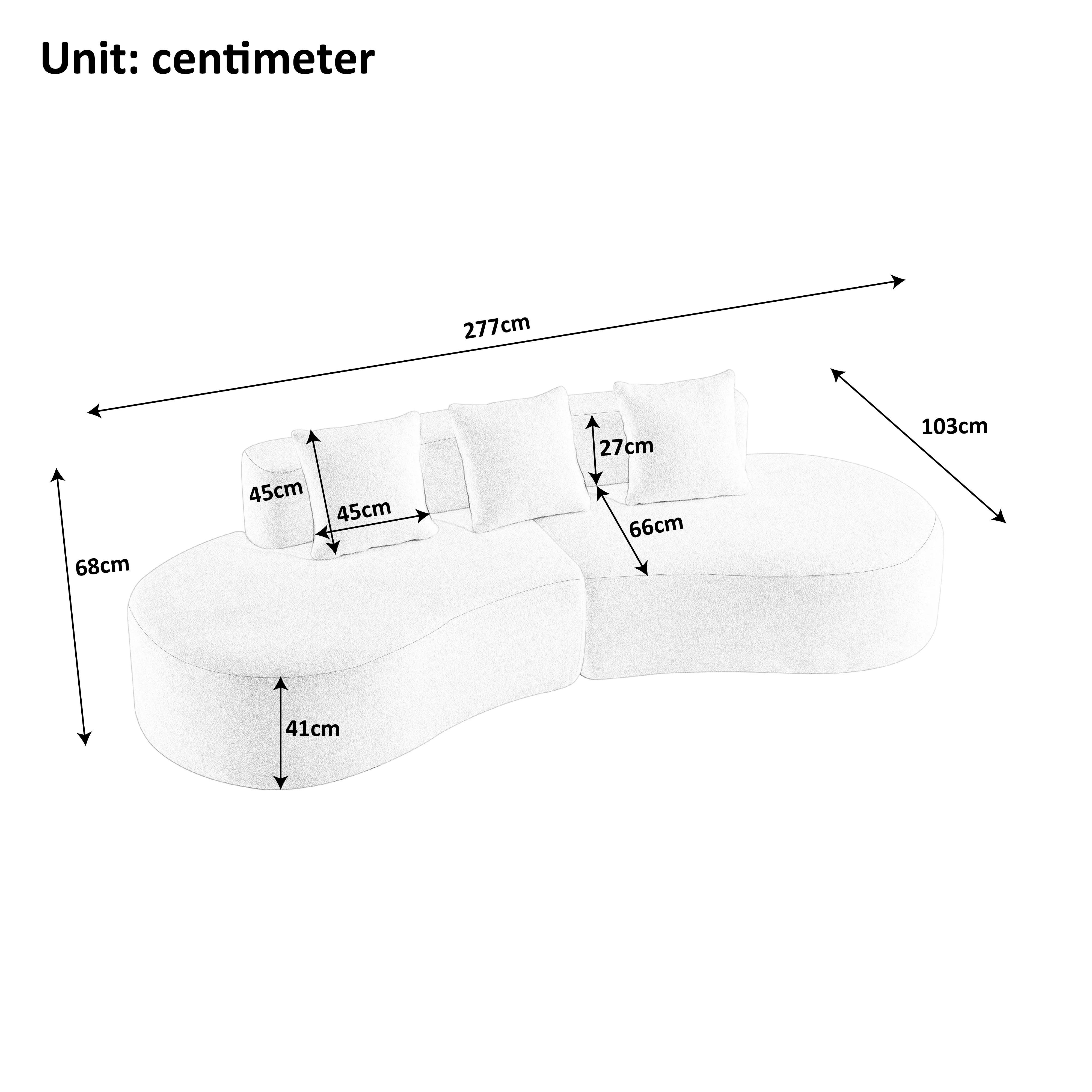 Corner Sofa Modern Curved 3-Seater - Bouclé - Image 4