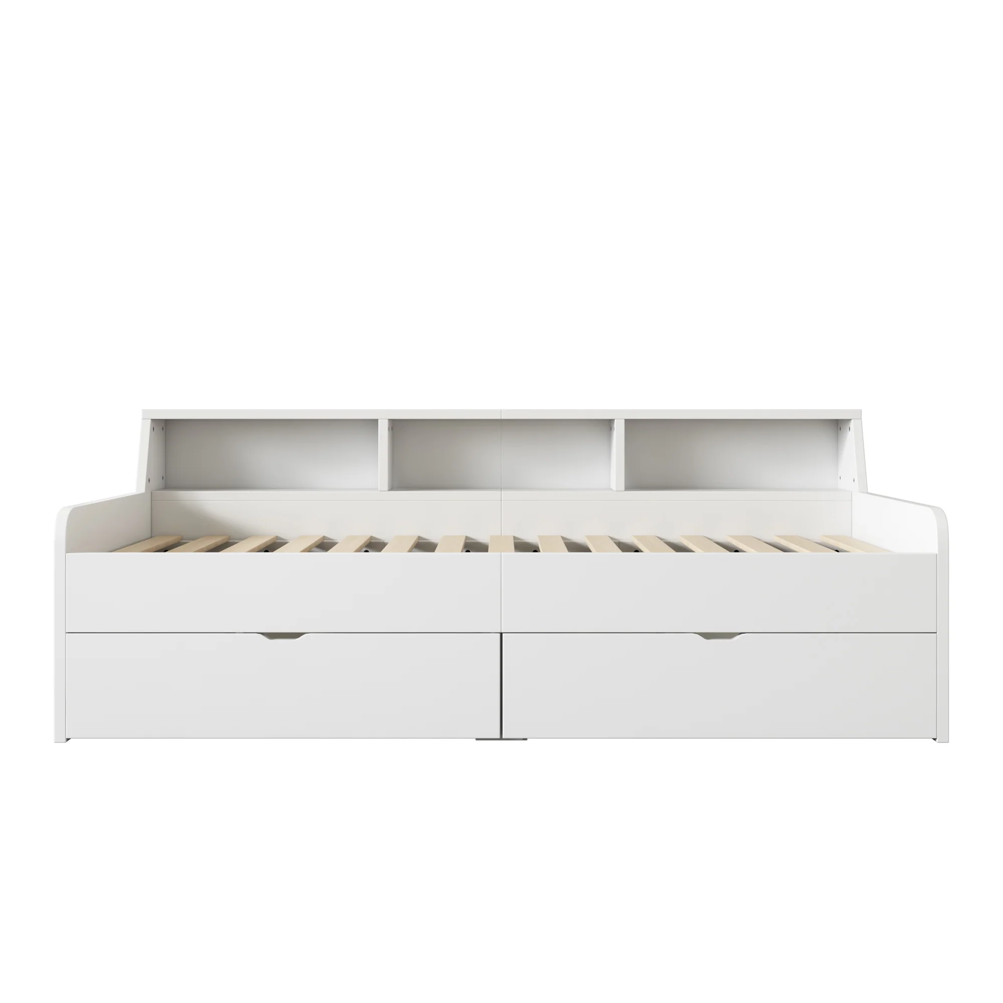 Daybed 90x200cm Single 2 Drawers Storage - White - Image 7