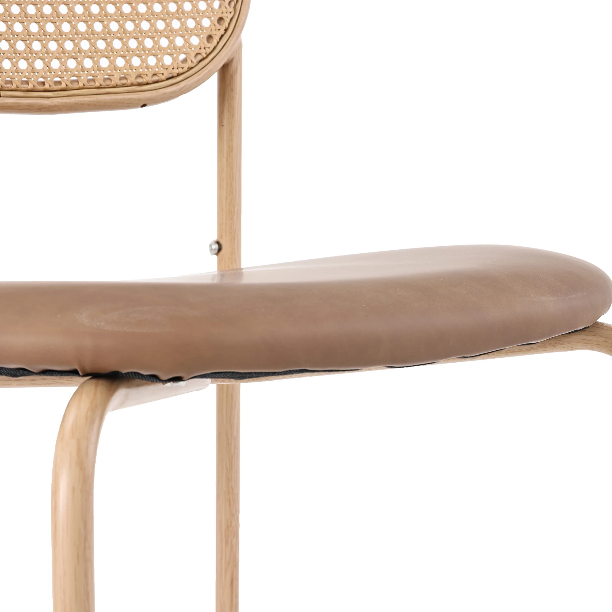 Dining Chairs Set of 4 Rattan Metal Legs Modern Style - Brown - Image 10