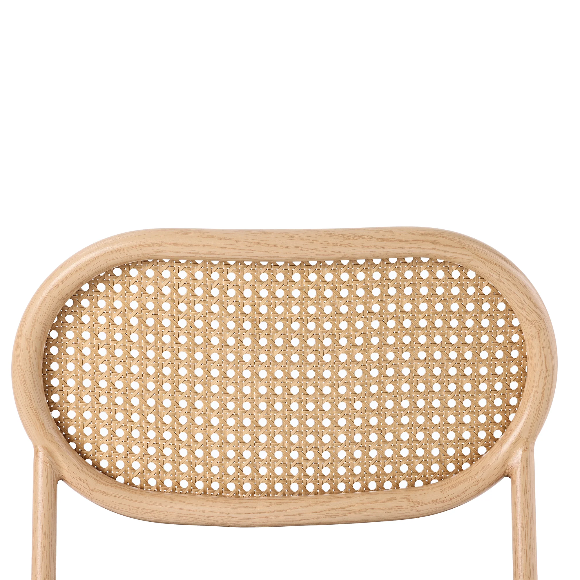 Dining Chairs Set of 4 Rattan Metal Legs Modern Style - Brown - Image 9