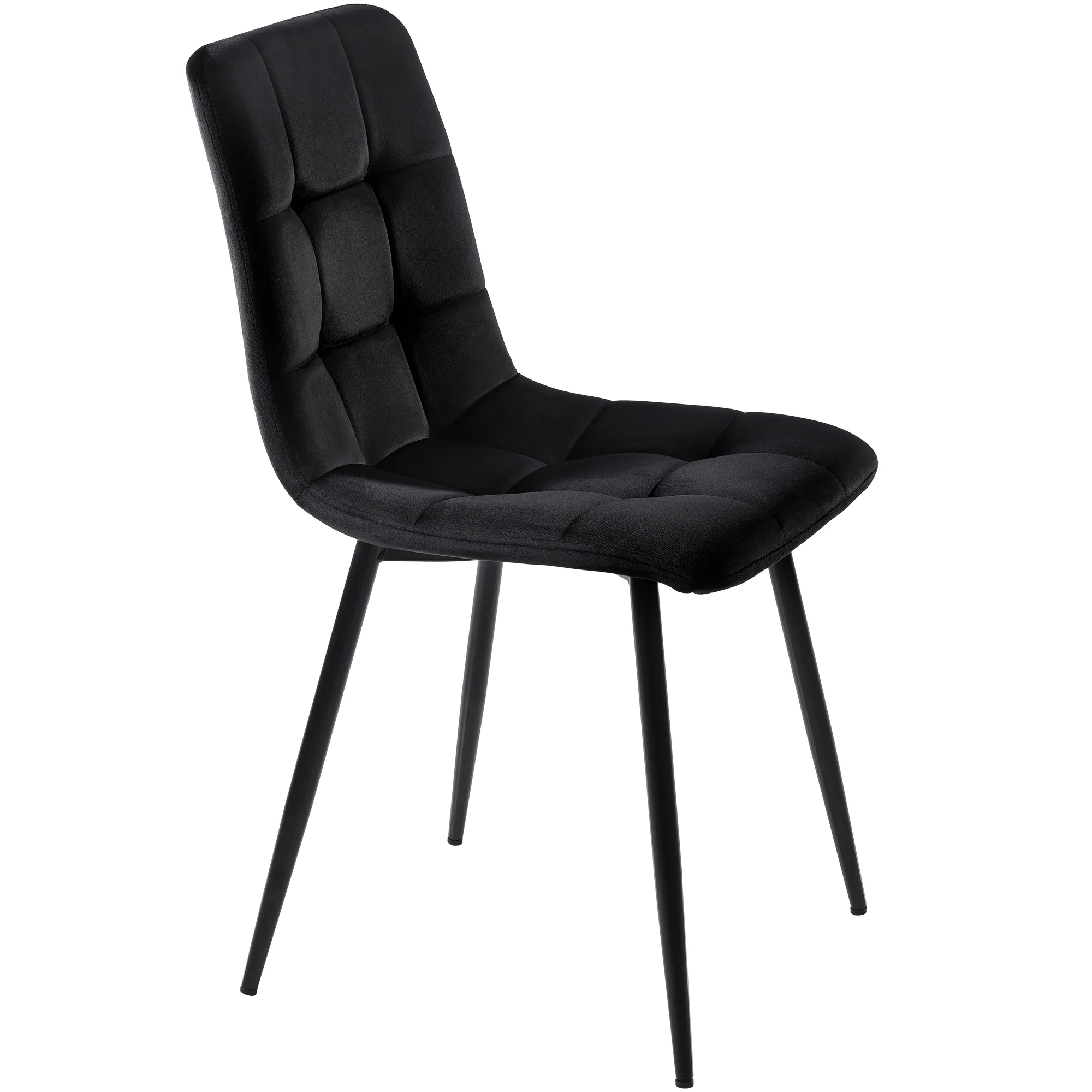 Dining Set 5-Piece, Modern 140x80cm Table Black Metal Legs & 4 Velvet Chairs, Grey/Black MDF - Image 8
