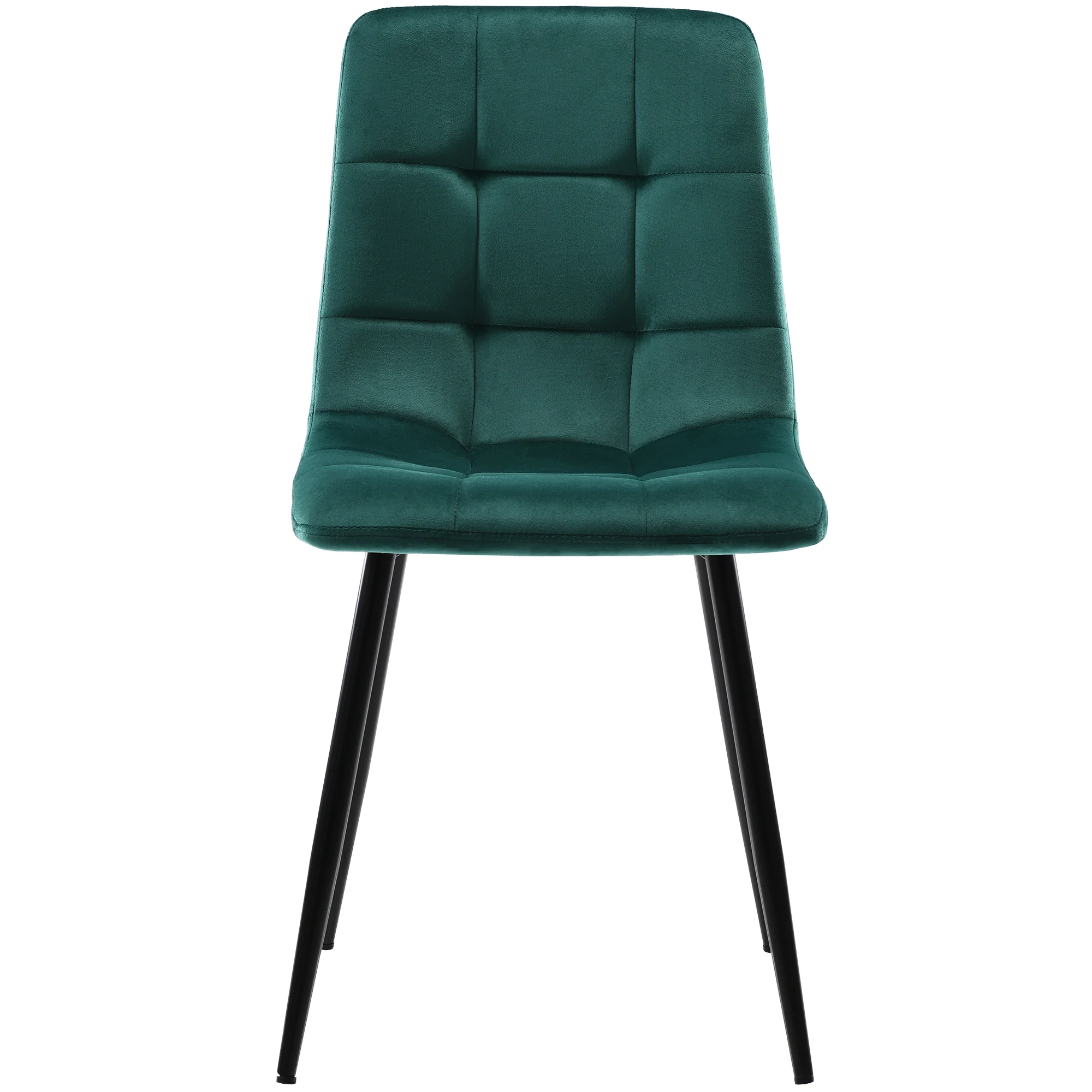 Dining Table Set 5-Piece Round 100cm Gold Metal Legs White MDF Green Velvet - Image 5