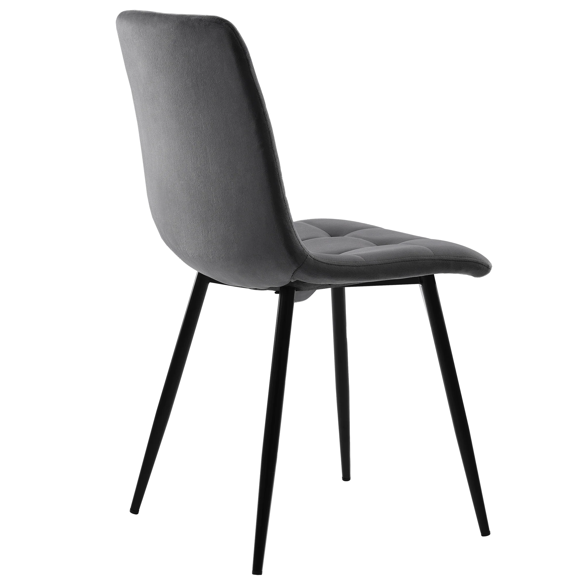Dining Table Set, 5-Piece Round with 4 Chairs, Gold Metal Legs, Grey MDF Marble - Image 8