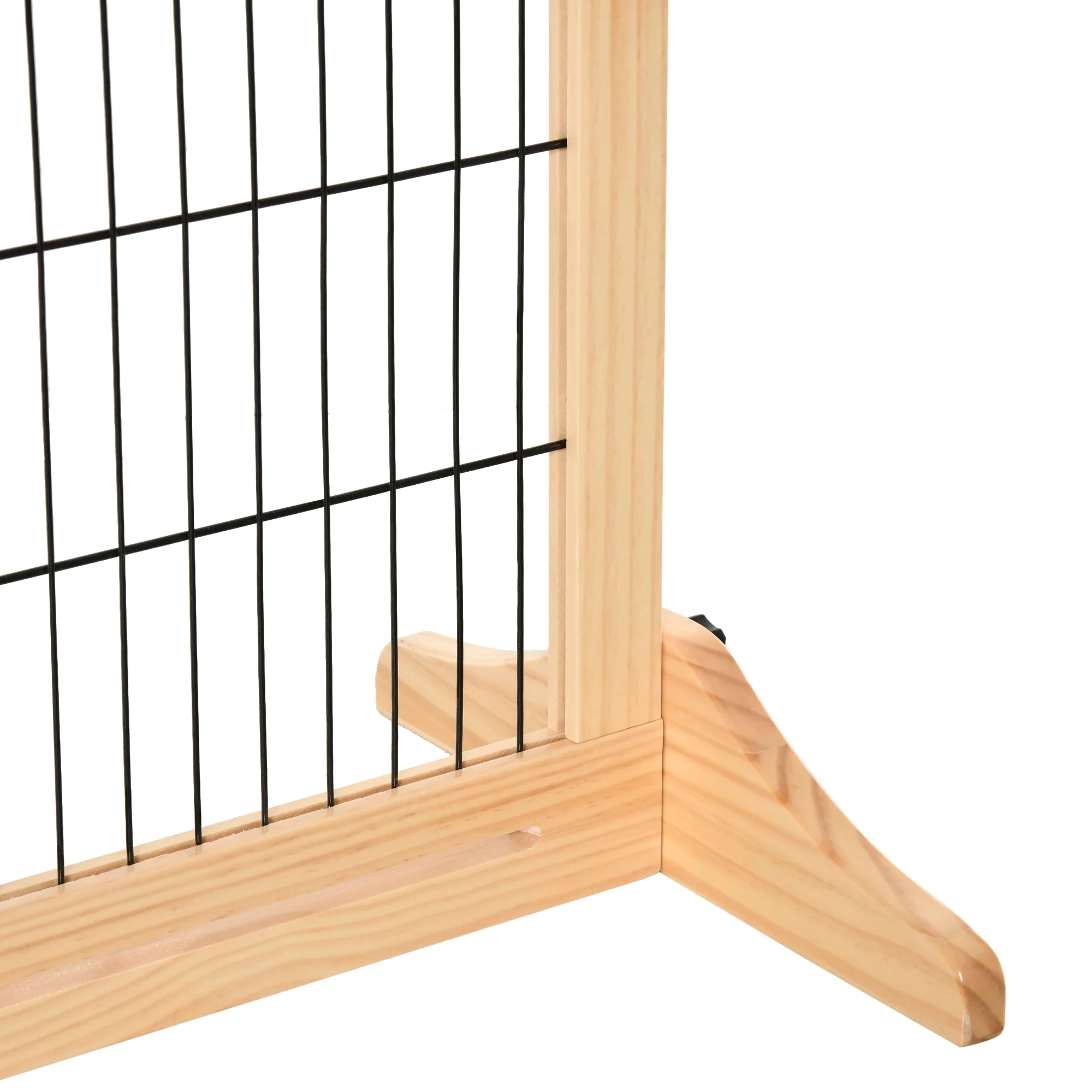 Dog Gate Door, Set of 2 Freestanding Flexible 104-183cm, Pine Wood Natural Color - Image 7