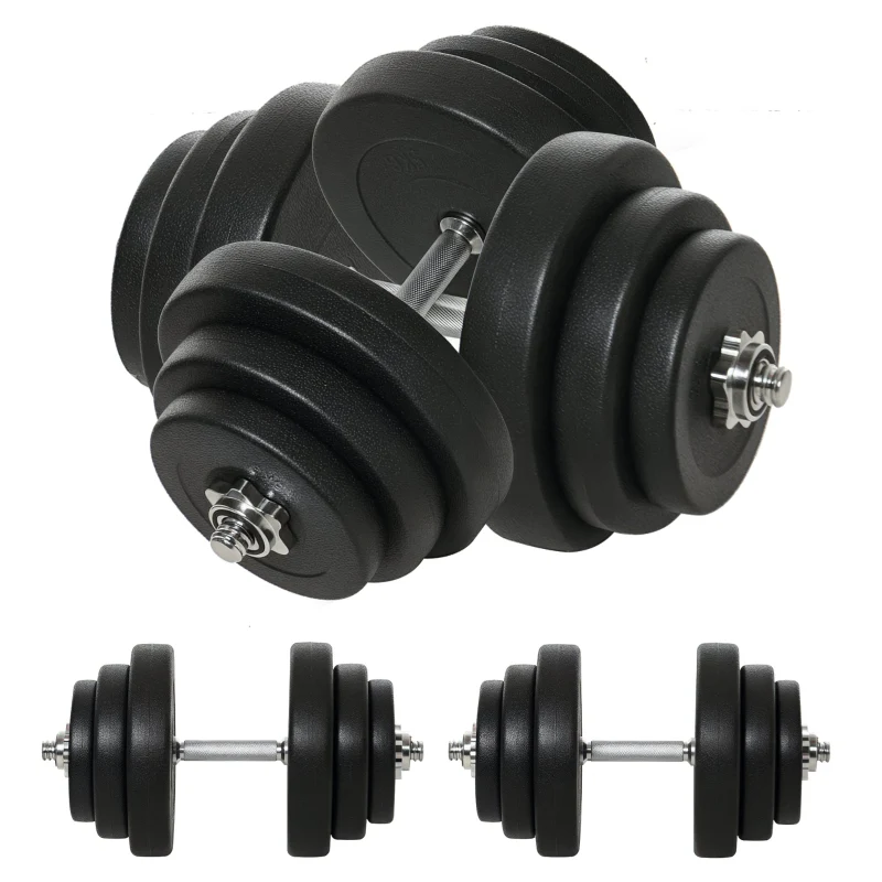 Dumbbell Set 40 kg, 12 Weight Plates, Black - Image 2
