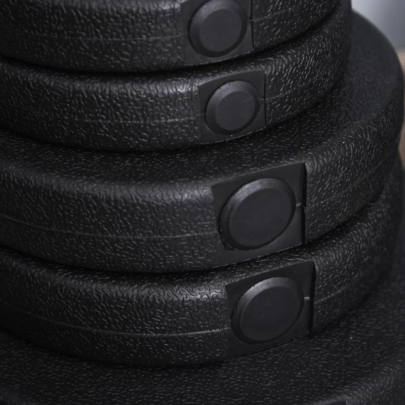 Dumbbell Set 40 kg, 12 Weight Plates, Black - Image 8