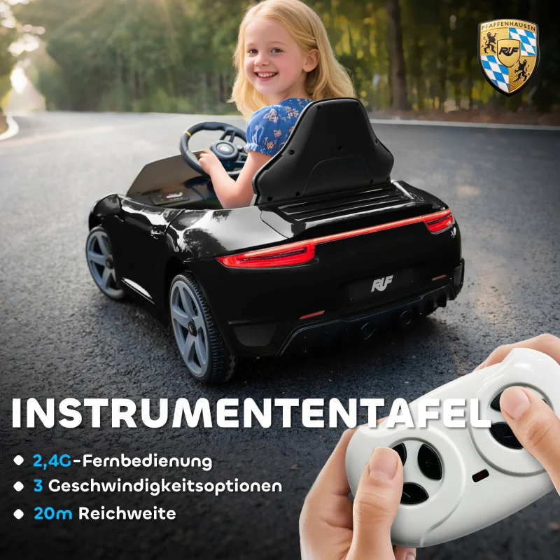 Electric Ride-on Car for Children, Remote Control and Music with USB, Black - Image 5