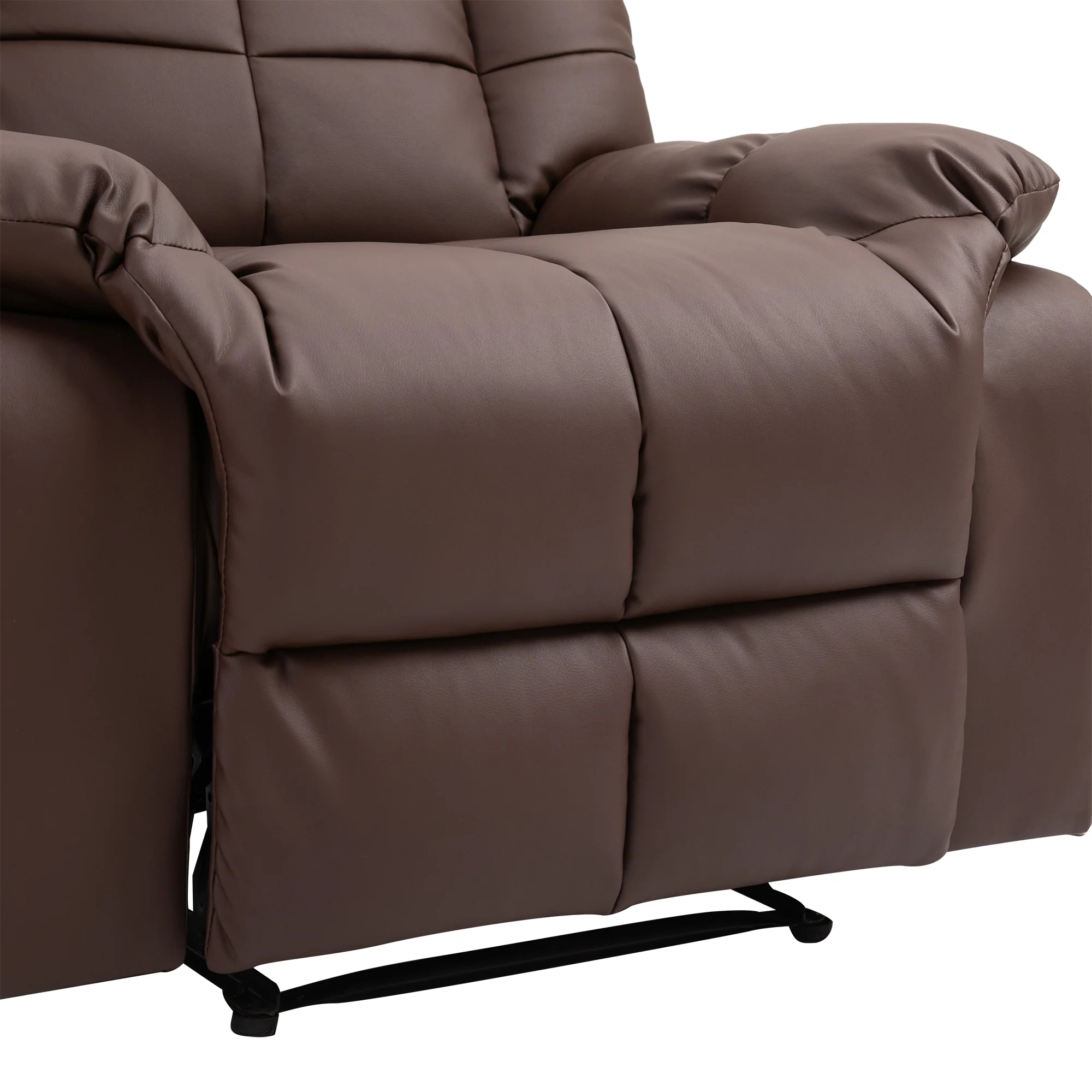 Electric TV Recliner, 165° Reclining 8 Massage Points Remote Control, Faux Leather Brown - Image 7