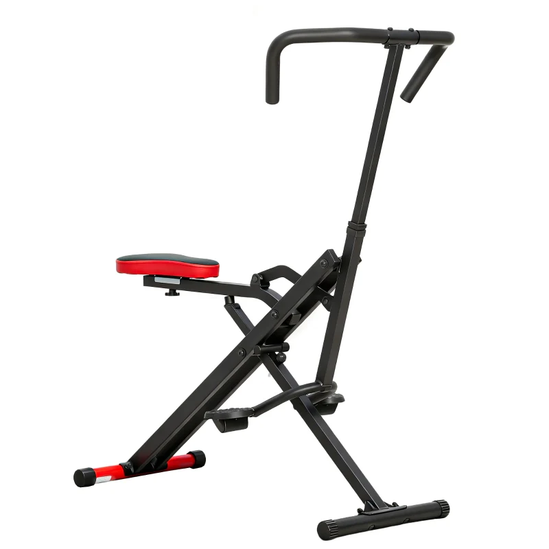 Exercise Machine with Adjustable Pedals and Metal Tubes, Foldable Red - Image 2