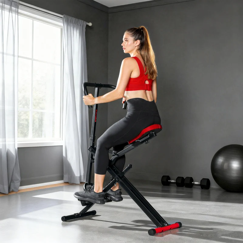 Exercise Machine with Adjustable Pedals and Metal Tubes, Foldable Red - Image 8