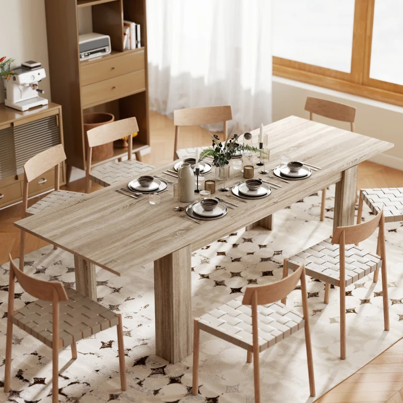 Extendable Dining Table Expandable 180-260cm 6-10 Seater Wood - Image 3