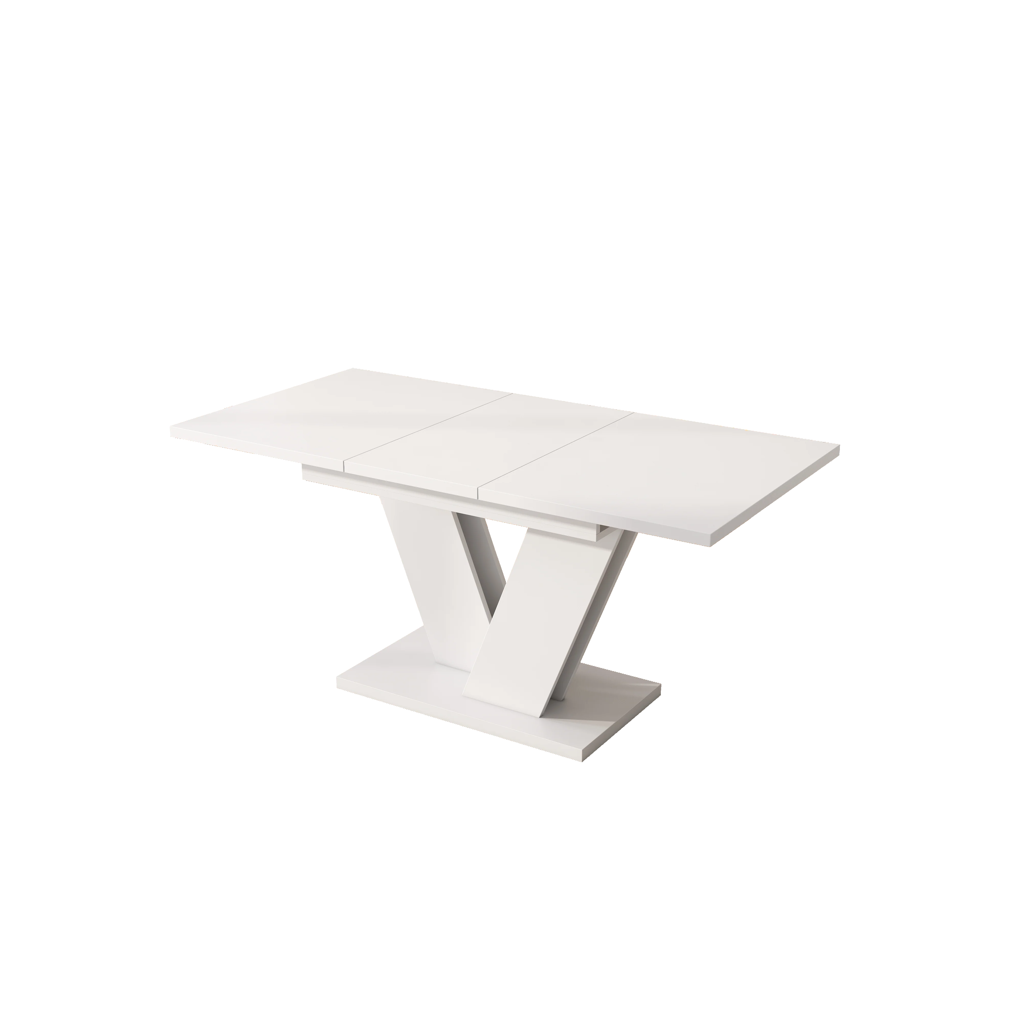 Extendable Dining Table, Rectangular V-Leg for 4-6 People, White - Image 9
