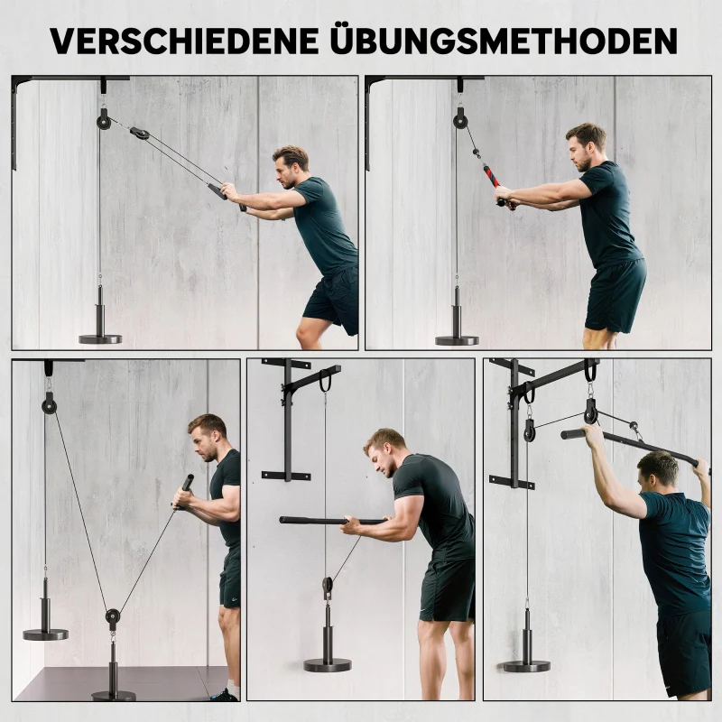 Fitness Lat Pulldown Cable Pulley System Home Strength Training - Image 3