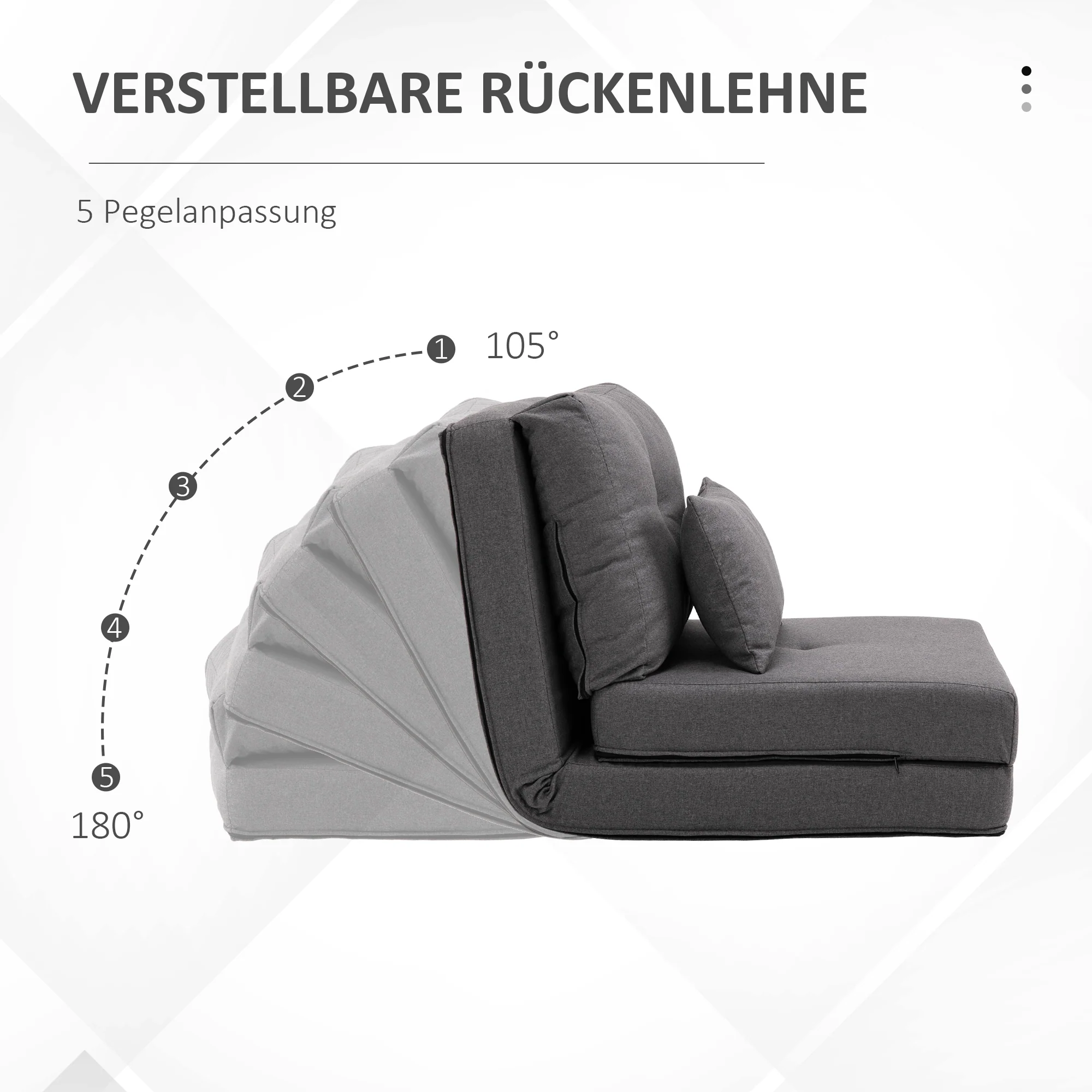 Floor Chair Folding Bed Sofa Adjustable Linen - Image 4