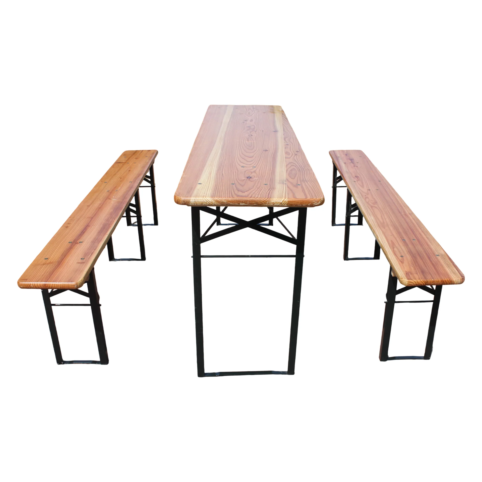 Foldable Beer Garden Set 3-Piece 175cm Space-Saving - Solid Pine - Image 7