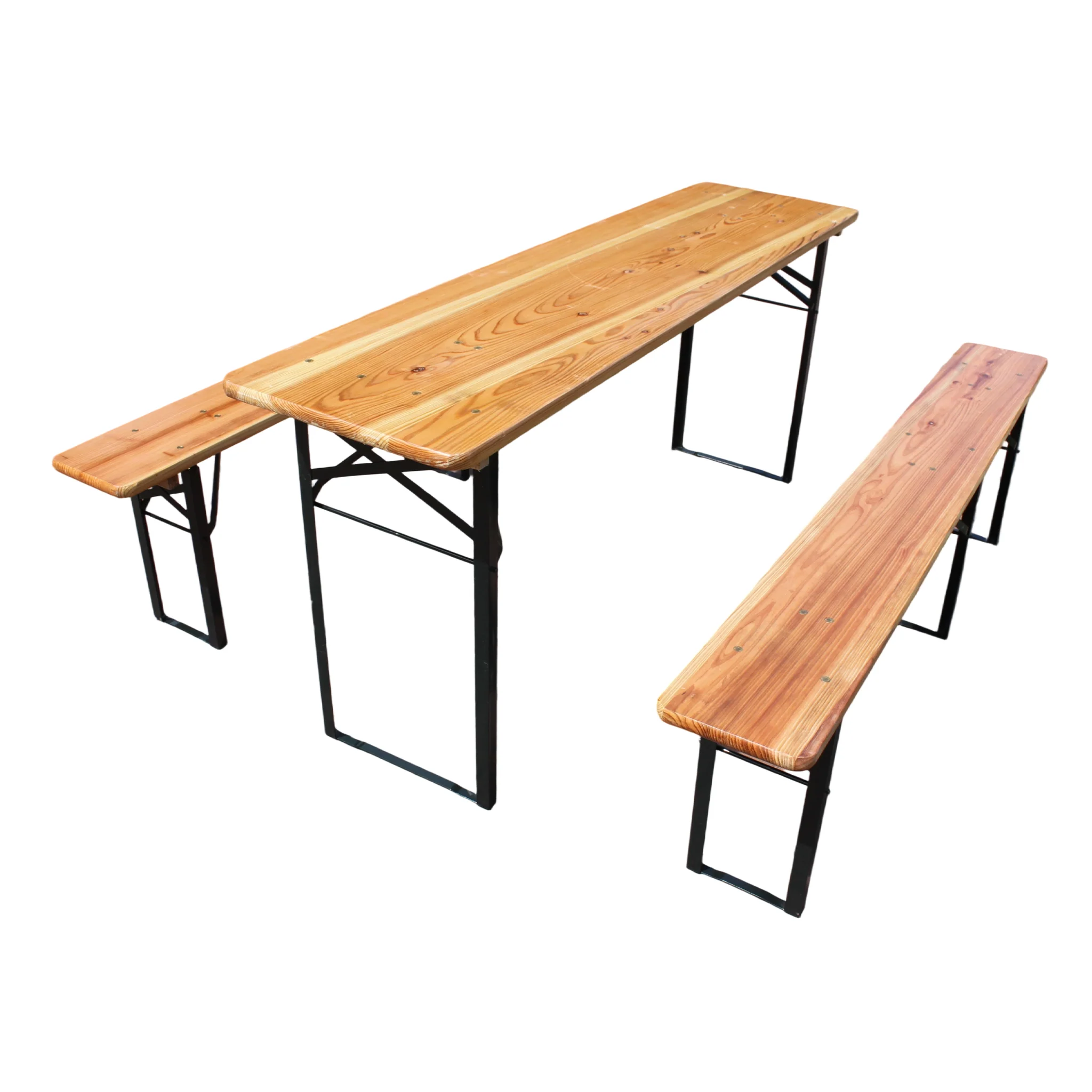 Foldable Beer Garden Set 3-Piece 175cm Space-Saving - Solid Pine - Image 8