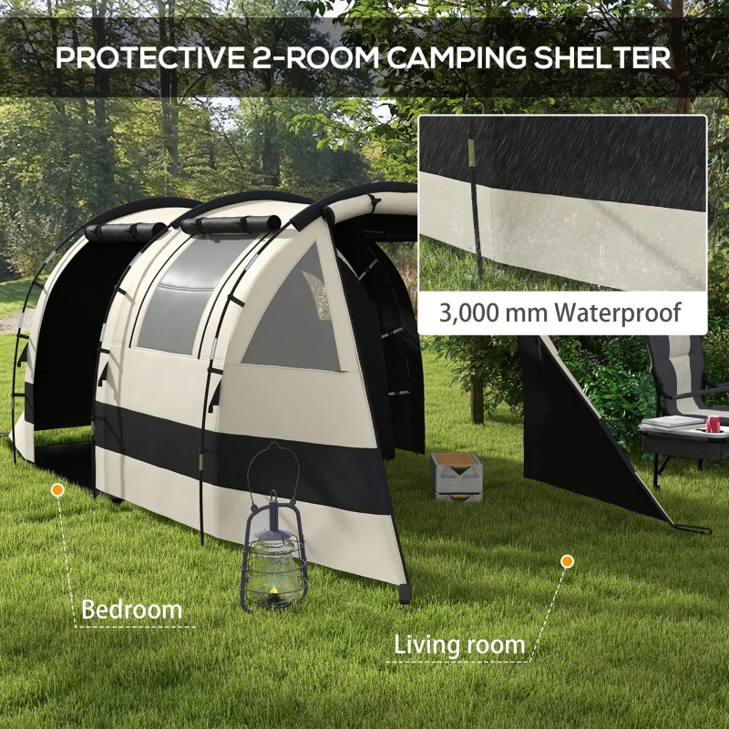 Four Man Two Room Blackout Tent, Khaki - Image 4