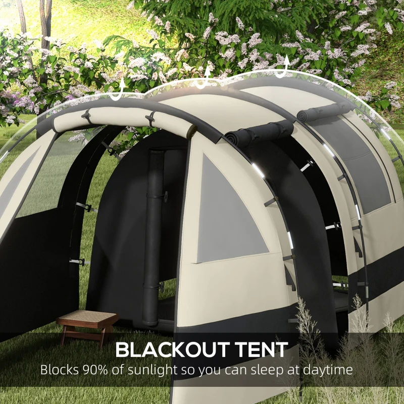 Four Man Two Room Blackout Tent, Khaki - Image 5