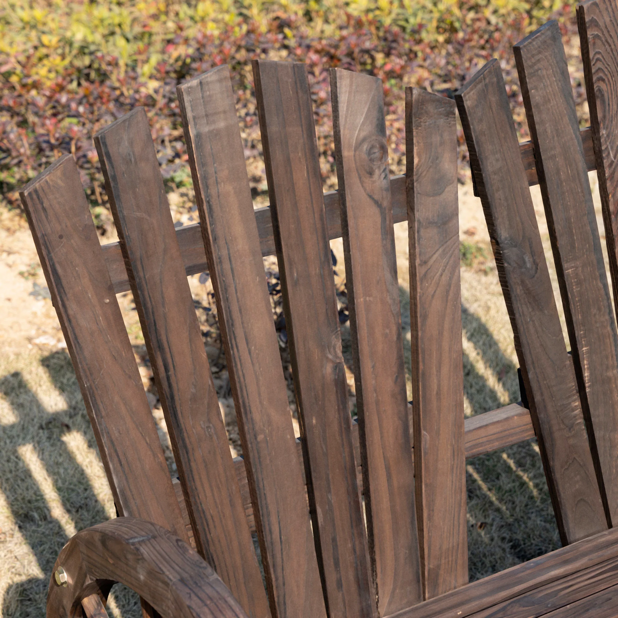 Garden Bench with Armrests, Solid Wood, Dark Brown - Image 8