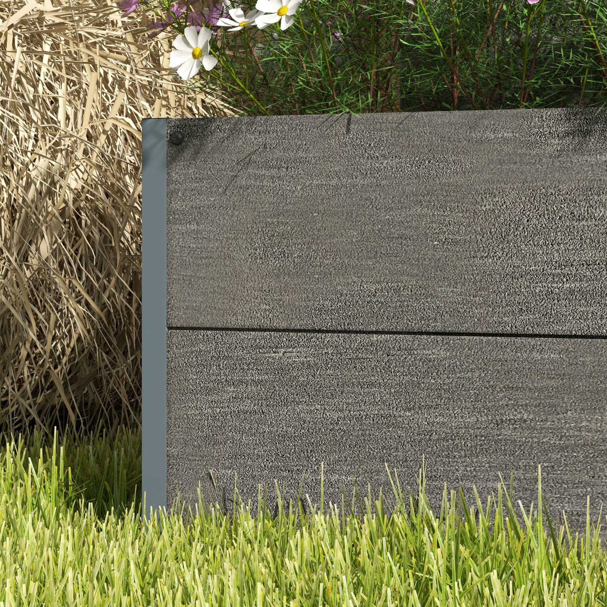 Garden Planter Box with Back Trellis, Grey - Image 8