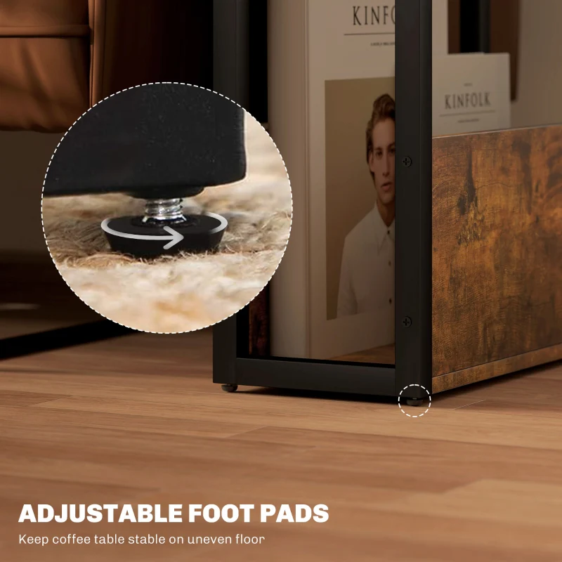Industrial-Style Side Table Black/Brown - Image 6