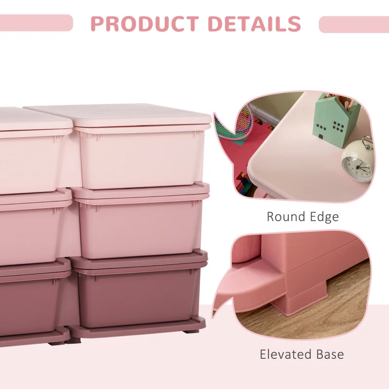 Kids Storage Unit Six Drawers Pink - Image 7