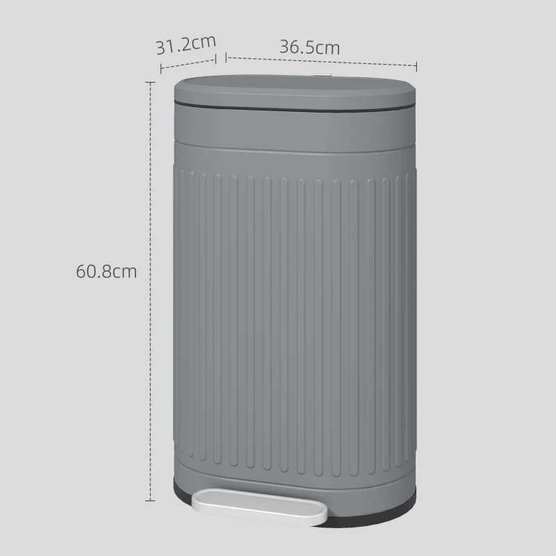 Kitchen Bin 30L Soft-Close Lid, Metal Grey - Image 3