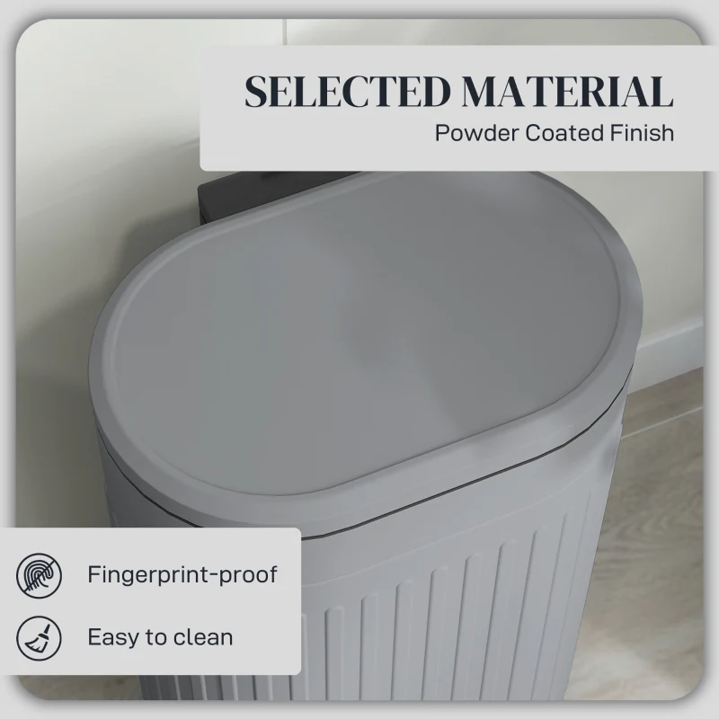 Kitchen Bin 30L Soft-Close Lid, Metal Grey - Image 6