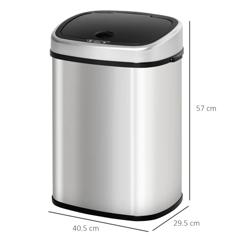 Kitchen Sensor Dustbin Automatic Touchless 48L Stainless Steel Silver - Image 3