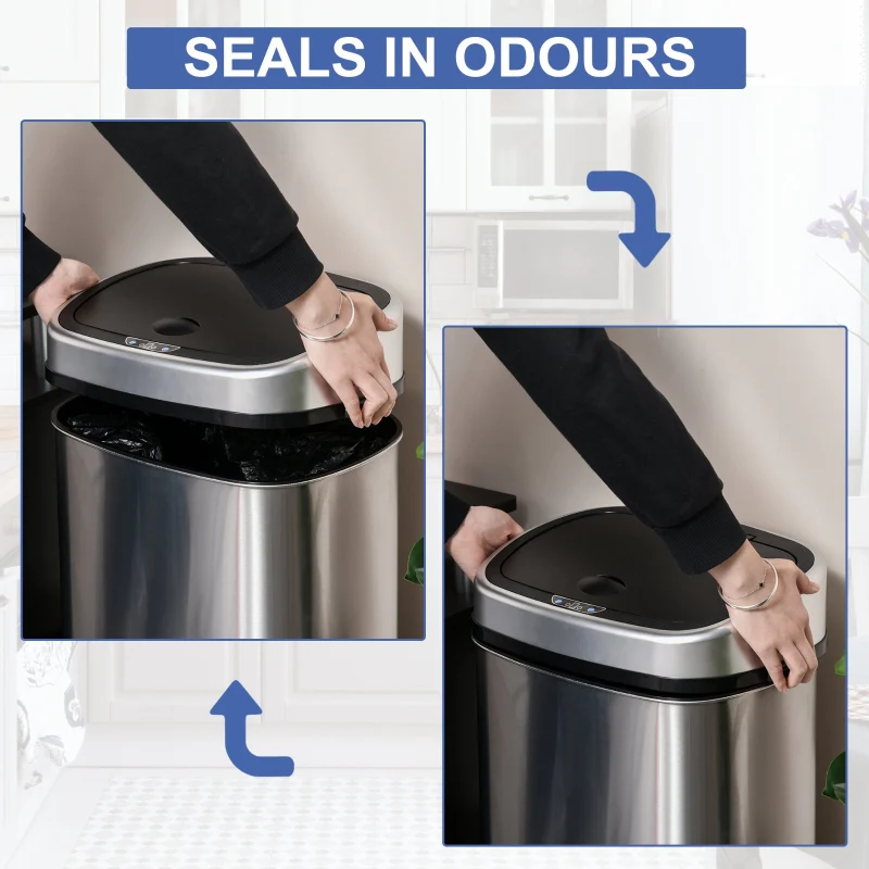 Kitchen Sensor Dustbin Automatic Touchless 48L Stainless Steel Silver - Image 7