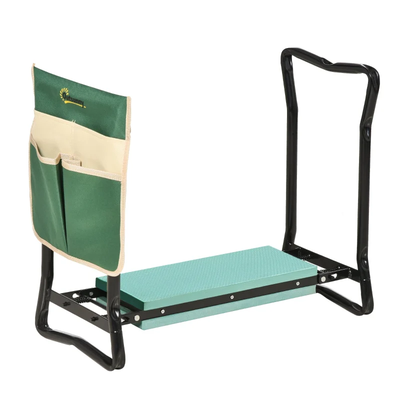 Kneeling Bench Foldable 2-in-1 Garden Stool Tool Bag - EVA Foam - Image 3