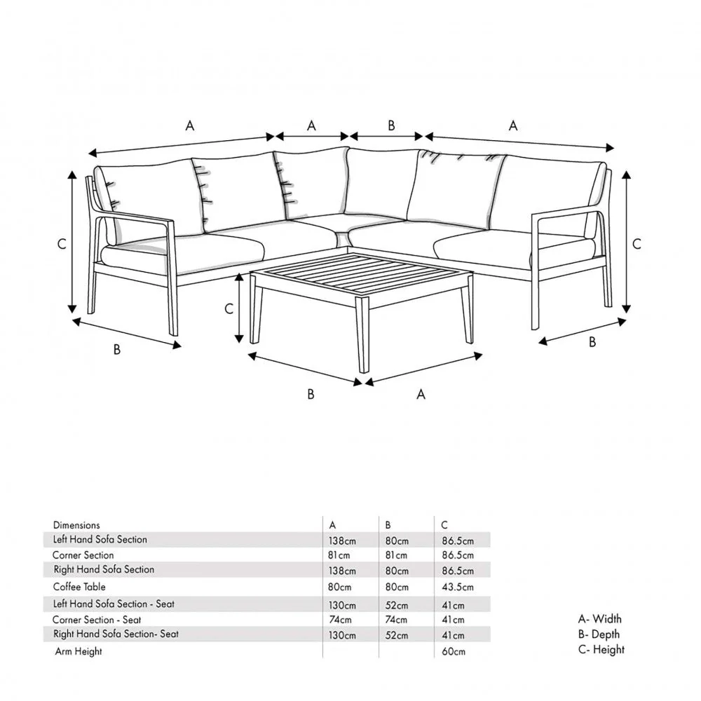 Malta Outdoor Corner Seating Sofa Set - Image 3