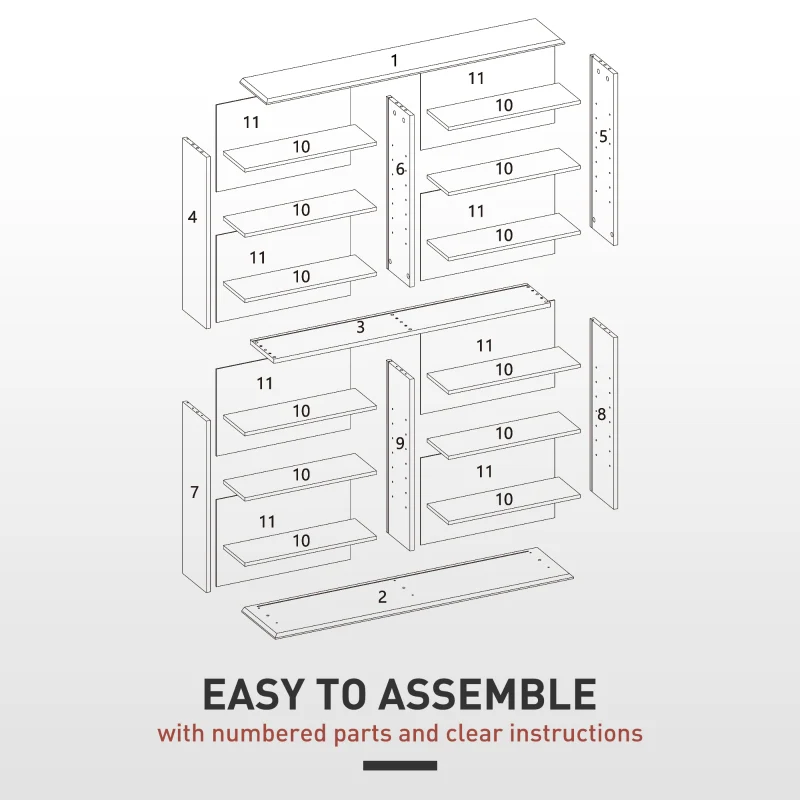 Media Shelf 16-Compartment Black - Image 7