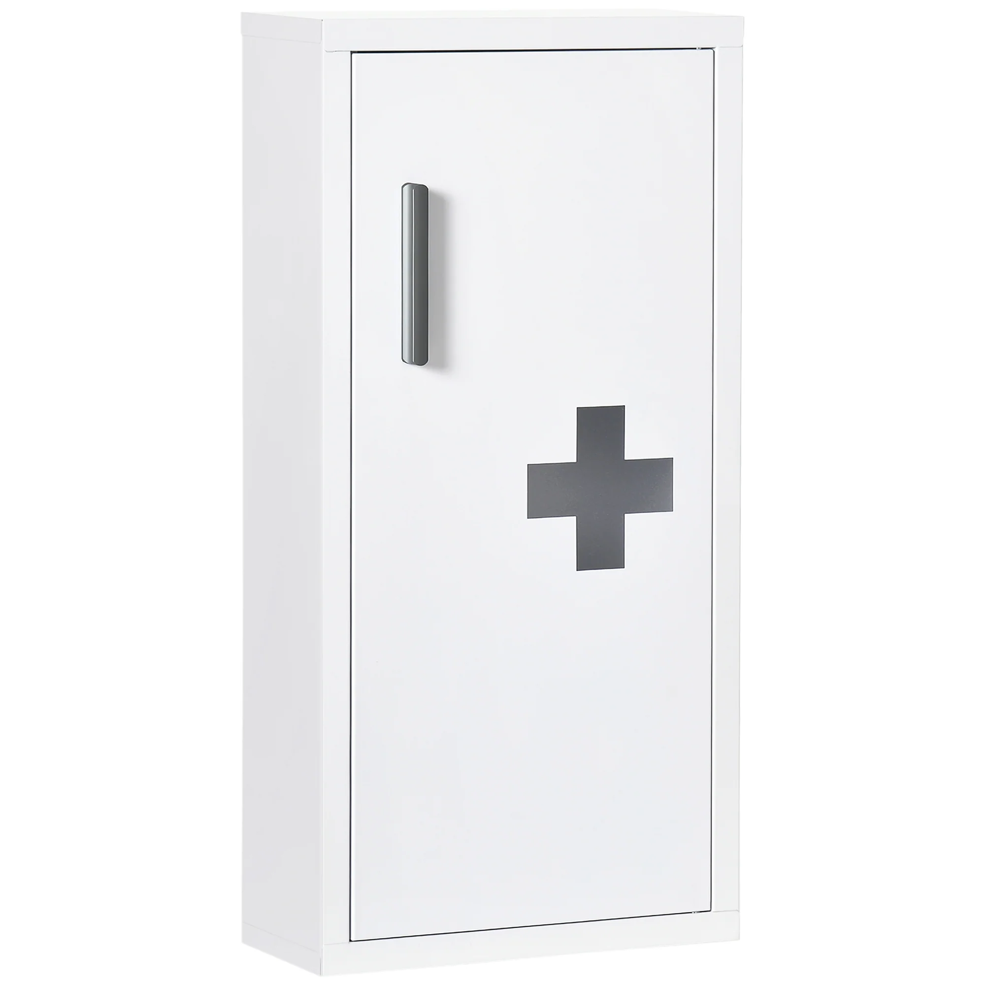 Medicine Cabinet First Aid 3 Inner Compartments Magnetic Closure 40x15x53.5 cm White - Image 2