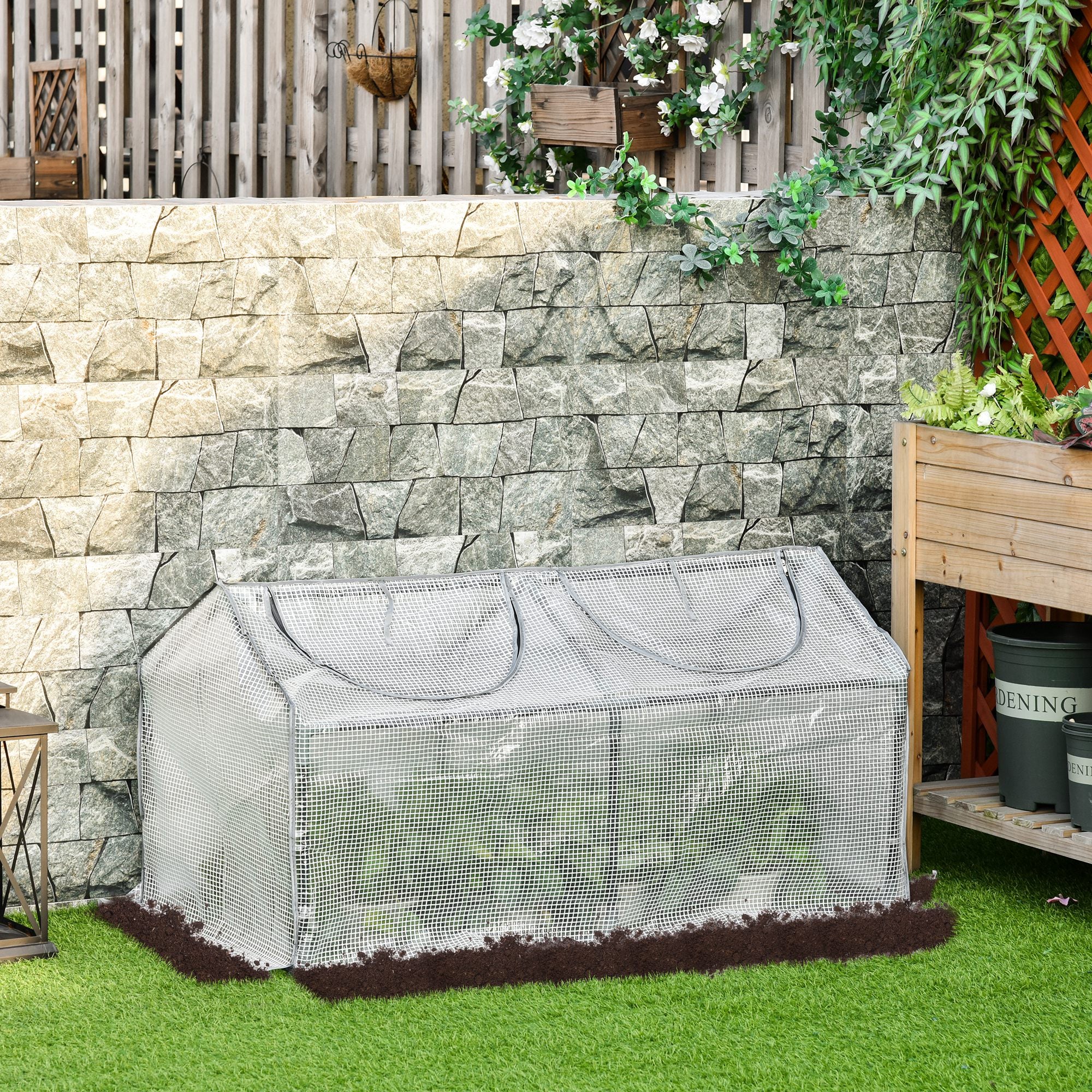Mini Greenhouse Portable Tomato Vegetable House 120 x 60 x 60 cm White