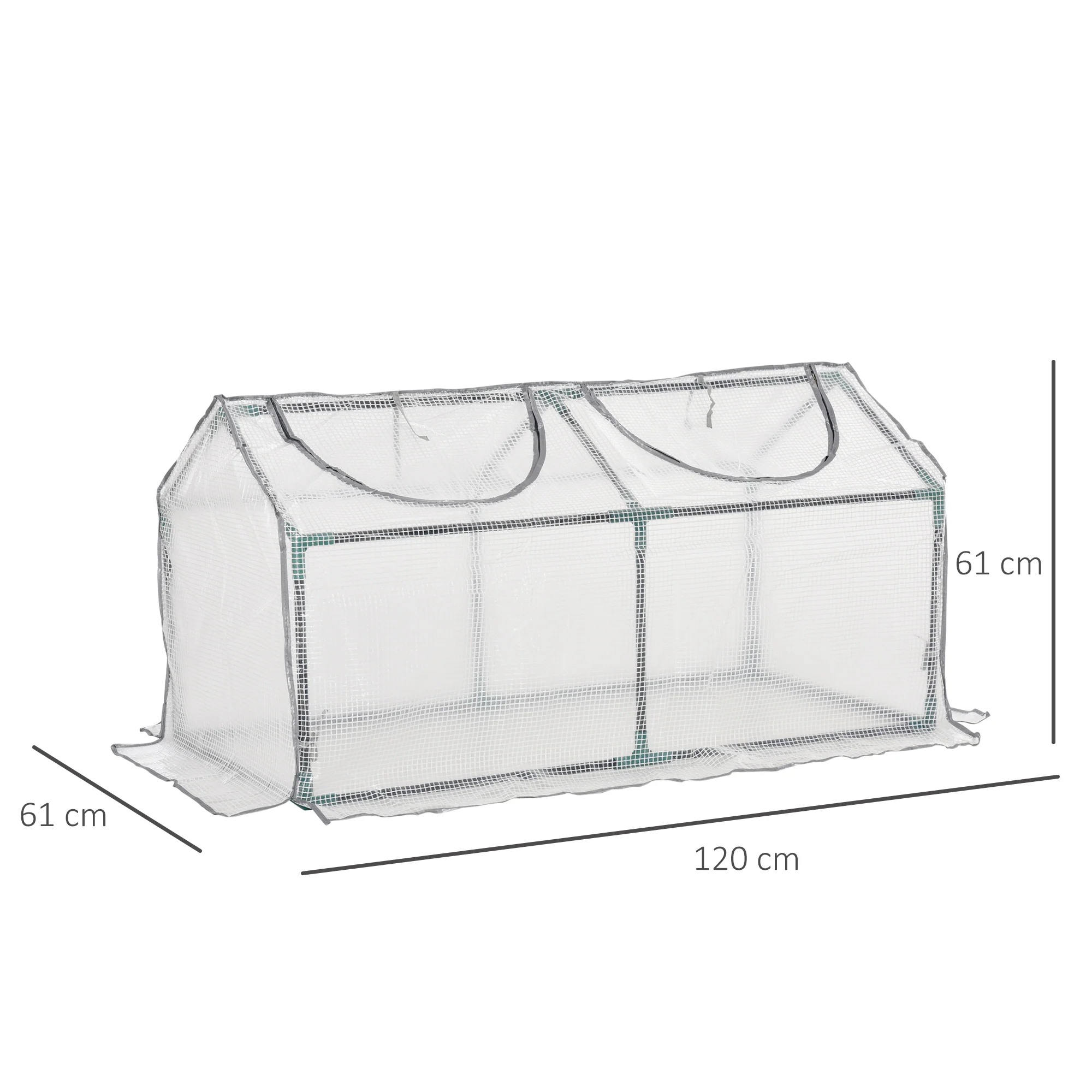 Mini Greenhouse Portable Tomato Vegetable House 120 x 60 x 60 cm White - Image 3