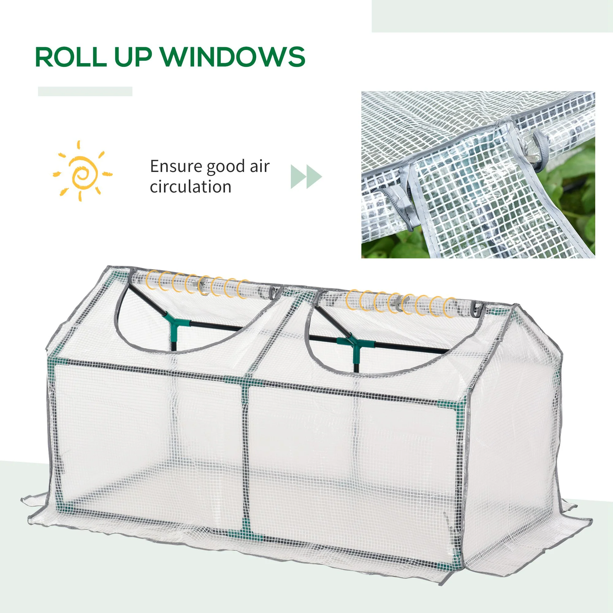 Mini Greenhouse Portable Tomato Vegetable House 120 x 60 x 60 cm White - Image 5