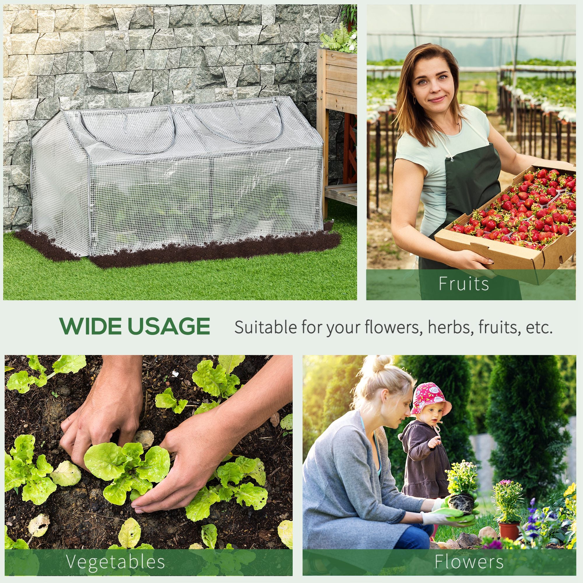 Mini Greenhouse Portable Tomato Vegetable House 120 x 60 x 60 cm White - Image 6