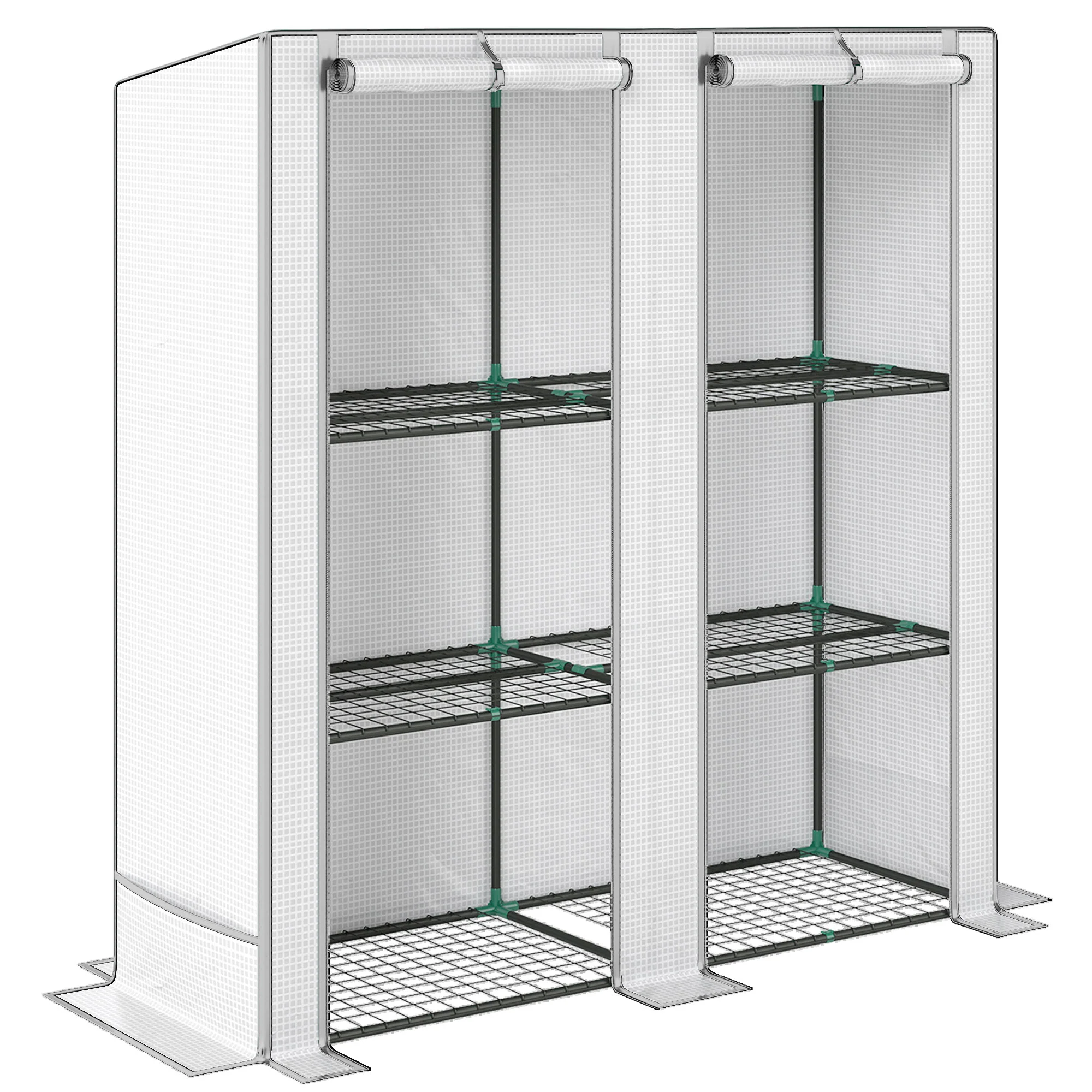 Mini Greenhouse, Three-Tier, White - Image 2