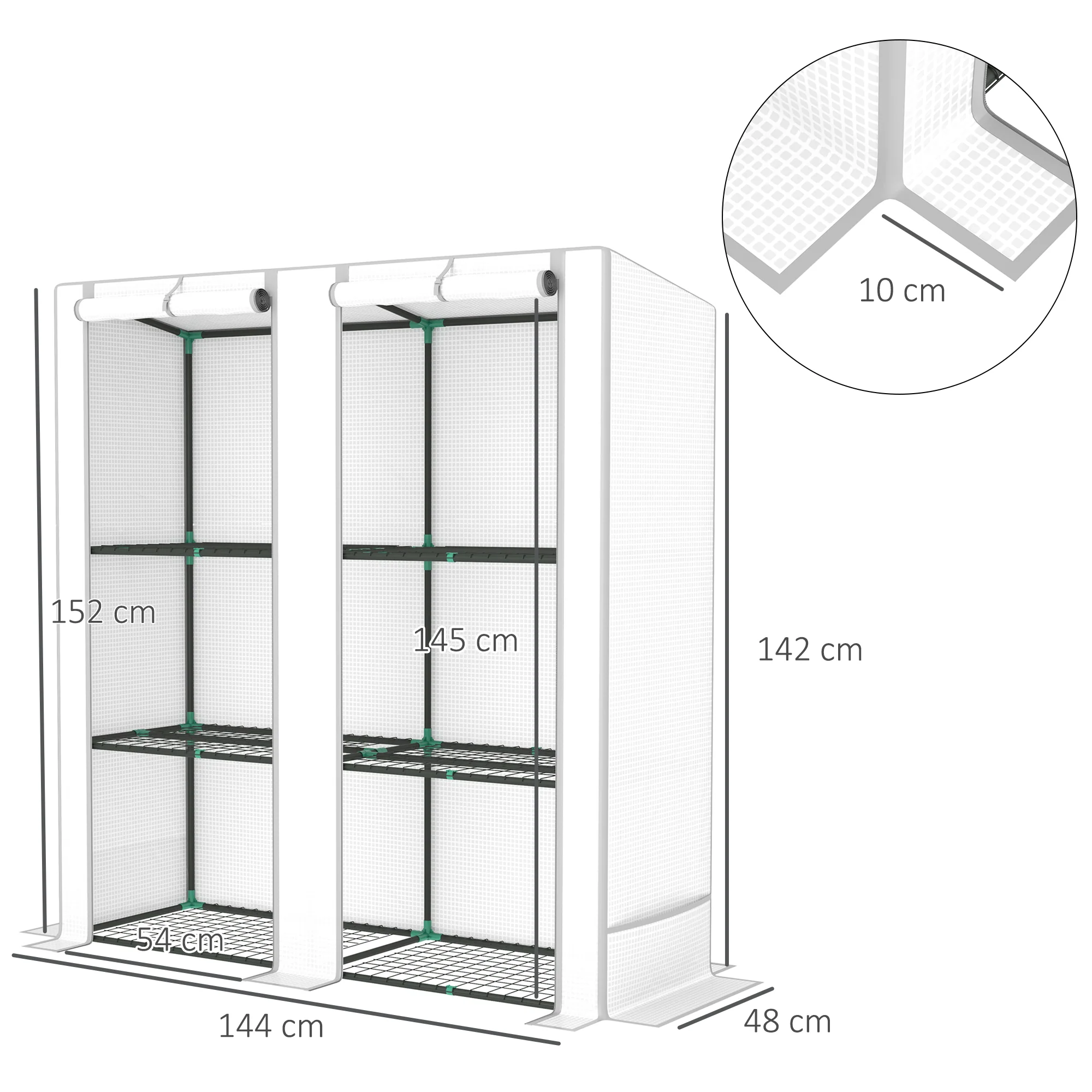 Mini Greenhouse, Three-Tier, White - Image 3