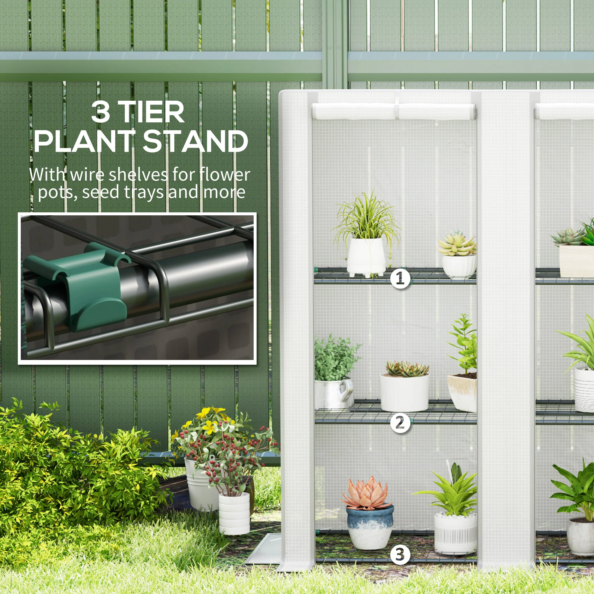 Mini Greenhouse, Three-Tier, White - Image 5