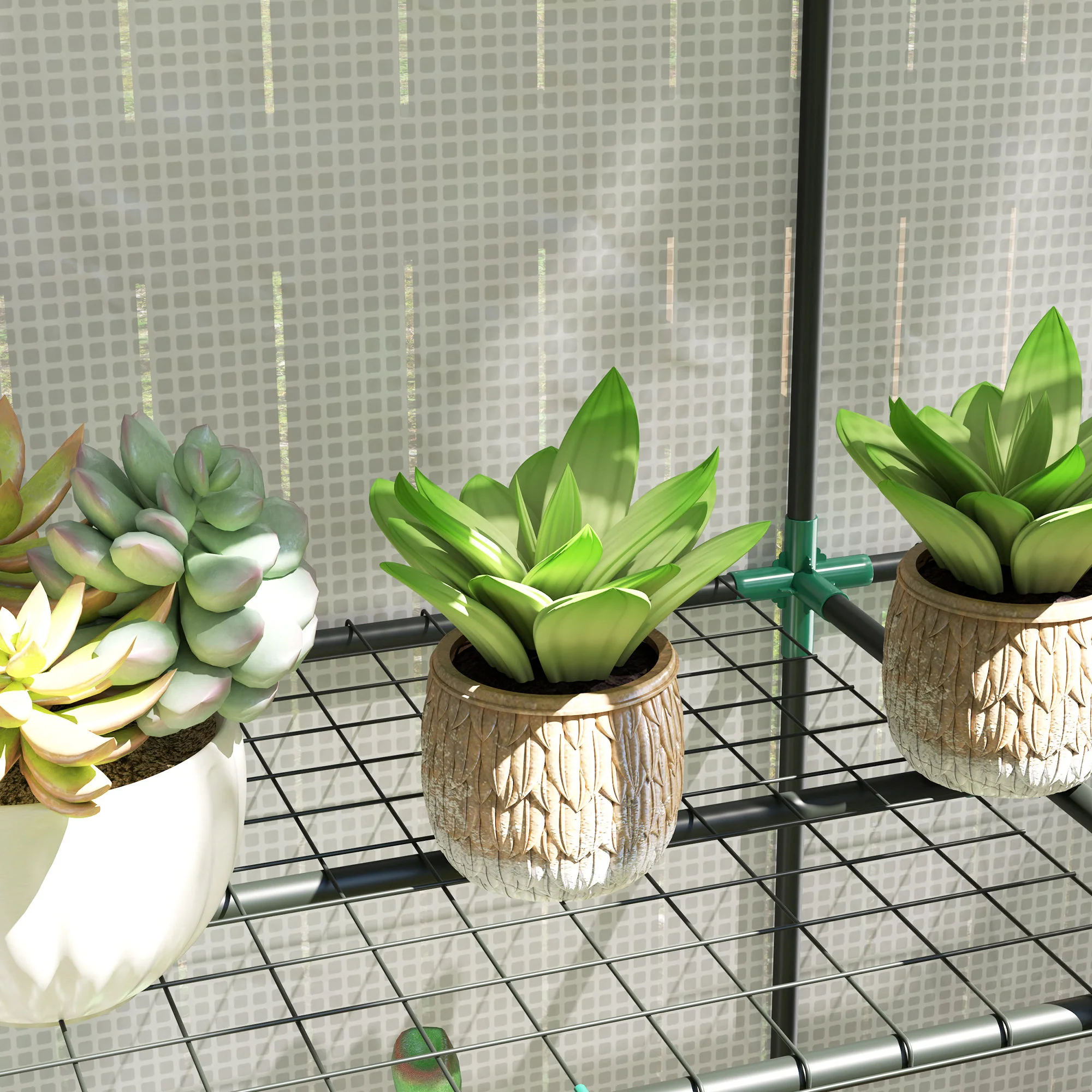 Mini Greenhouse, Three-Tier, White - Image 7