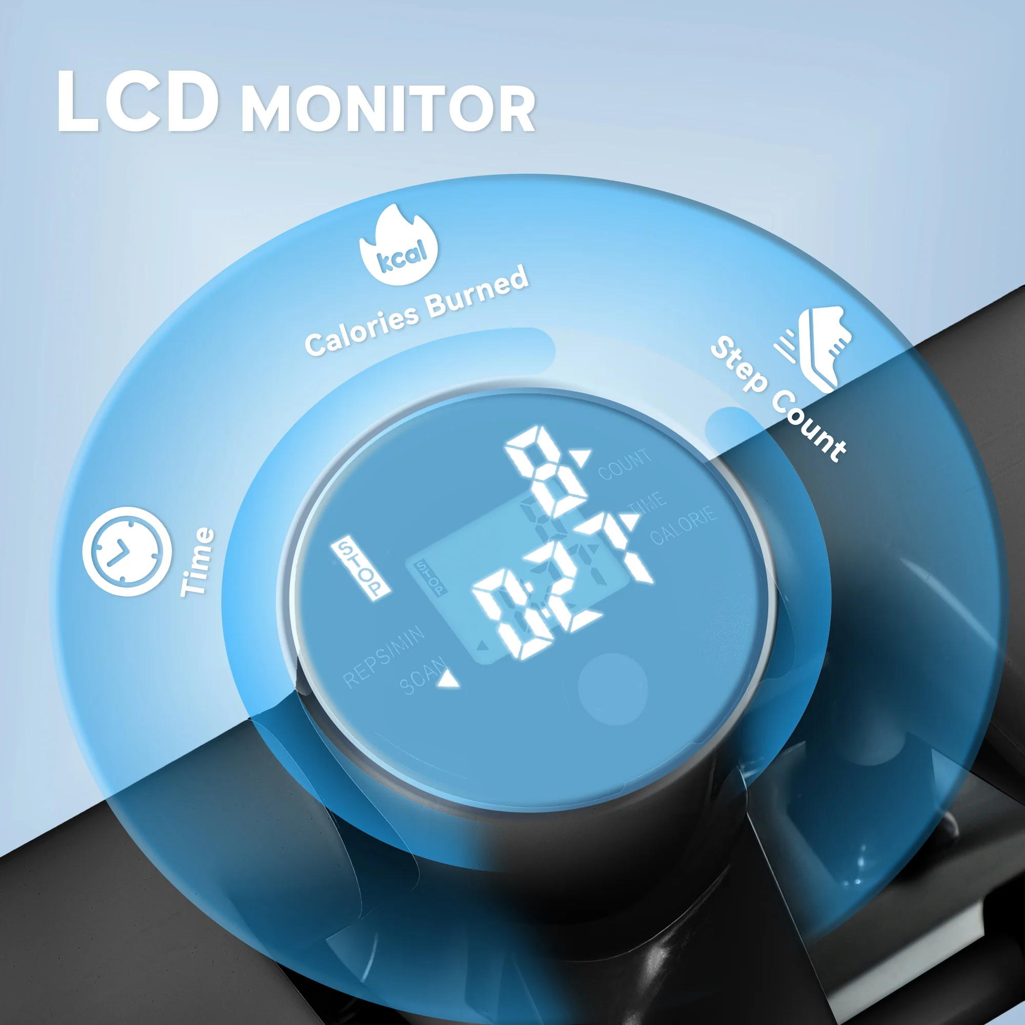 Mini Stepper Home Trainer LCD Display 100kg Capacity, Black - Image 4