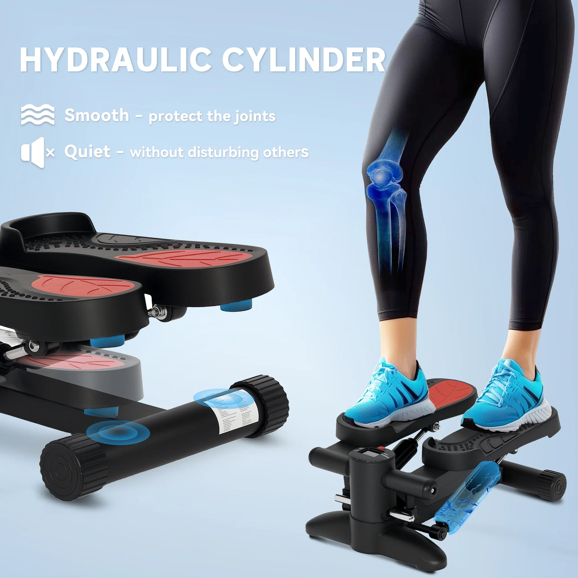 Mini Stepper Home Trainer LCD Display 100kg Capacity, Black - Image 5