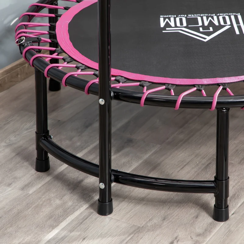 Mini Trampoline with Adjustable Handle, Round Steel Frame, Pink - Image 7