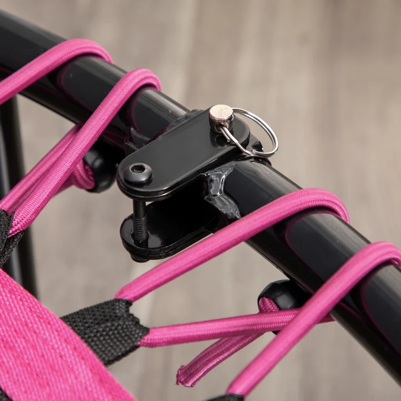 Mini Trampoline with Adjustable Handle, Round Steel Frame, Pink - Image 8