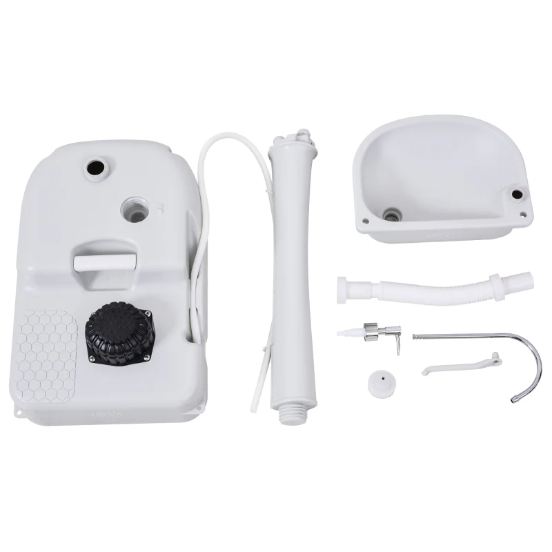 Mobile Washbasin Portable with Wheels 51x33.5x103cm - White - Image 8