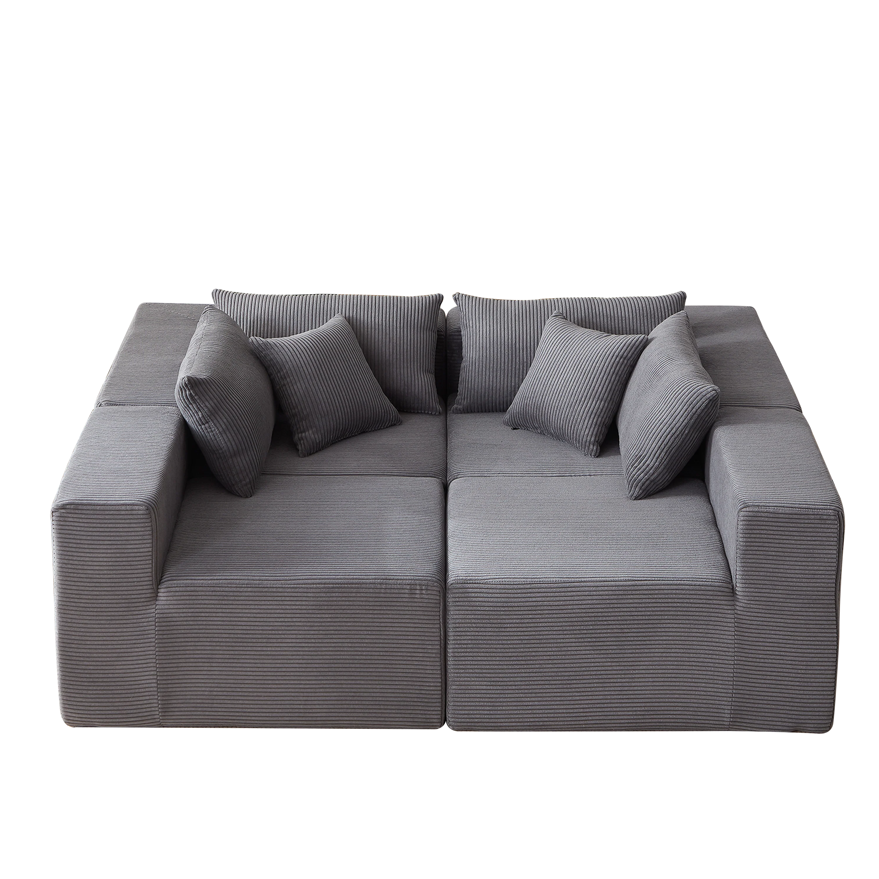 Modular L-Shaped Sectional Sofa 104-Inch 4-Piece - Corduroy - Image 15