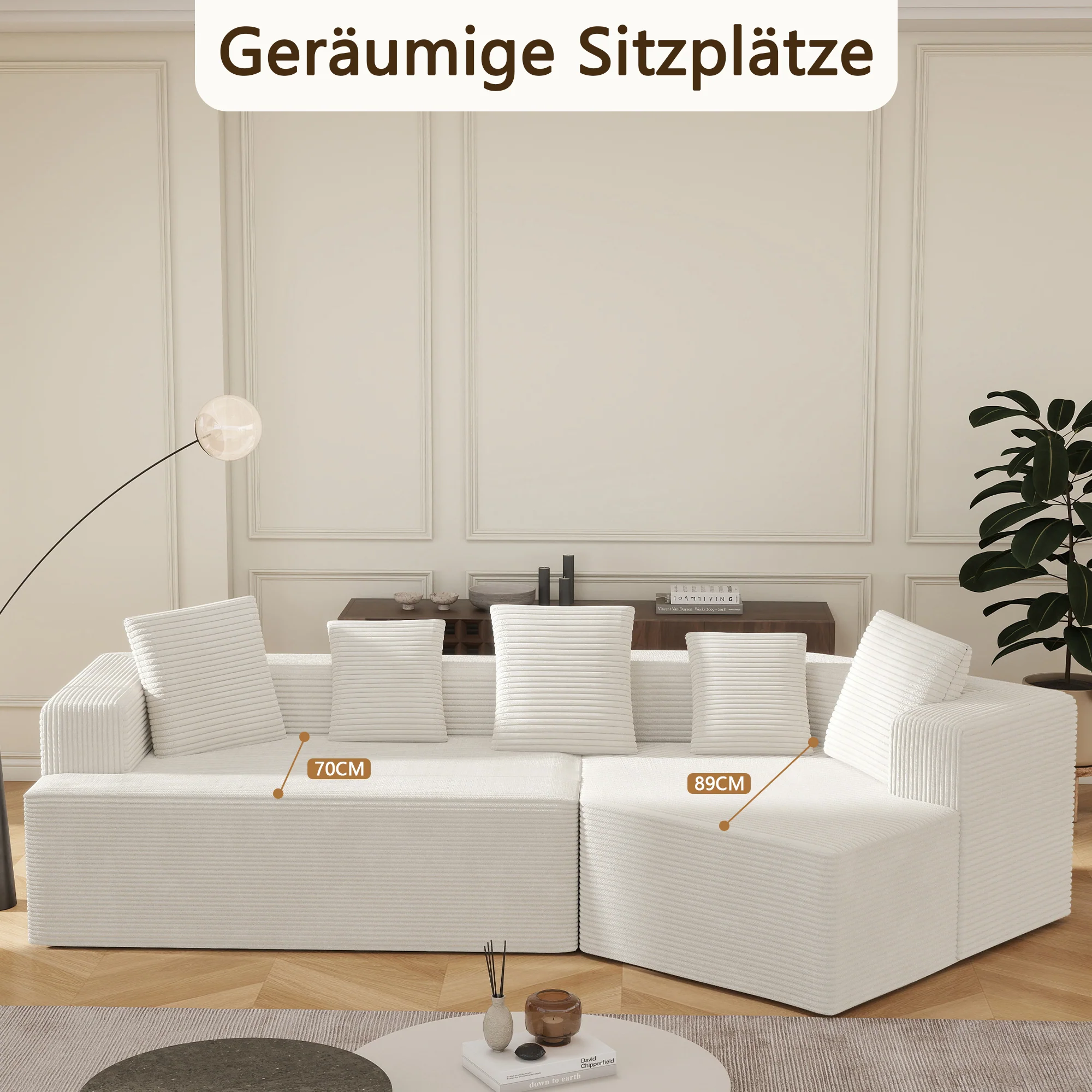Modular Sofa 312cm Boneless Cloud Design - Comfort Fabric - Image 5